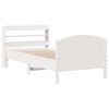 vidaXL Bed Frame without Mattress White 75x190 cm Small Single Solid Wood Pine