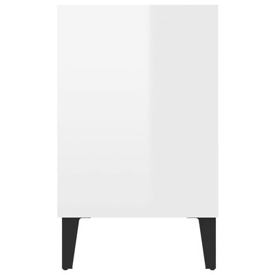 vidaXL TV Cabinet with Metal Legs High Gloss White 103.5x30x50 cm