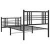 vidaXL Metal Bed Frame without Mattress with Footboard Black 100x200cm