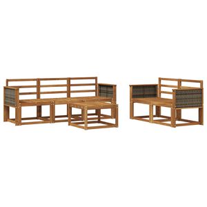 vidaXL Outdoor Sofa Set 6 pcs Natural Solid Acacia Wood