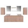 vidaXL Bathroom Cabinet | Beige, White | Engineered wood, Ceramic | Standard