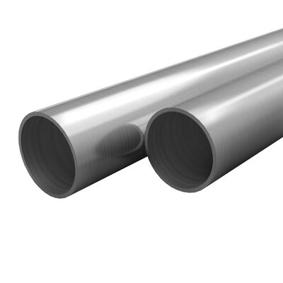 vidaXL 2 pcs Stainless Steel Tubes Round V2A 2m 70x1.8mm