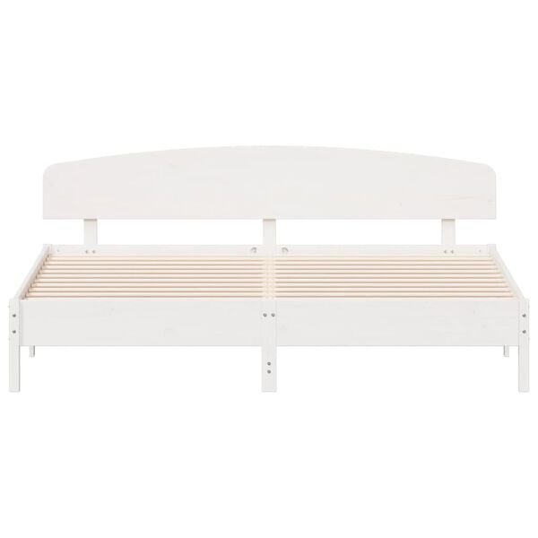 vidaXL Bed Frame without Mattress White 180x200 cm Super King Solid Wood Pine