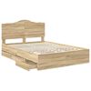 vidaXL Bed Frame with Drawer Sonoma Oak 140 x 200 cm Engineer Wood