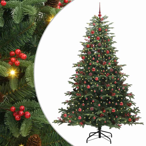 vidaXL Artificial Christmas Tree with 300 LEDs with Stand Green 210 cm