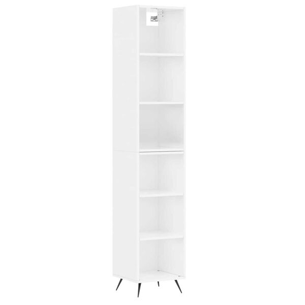 vidaXL Highboard High Gloss White 34.5x32.5x180 cm Engineered Wood