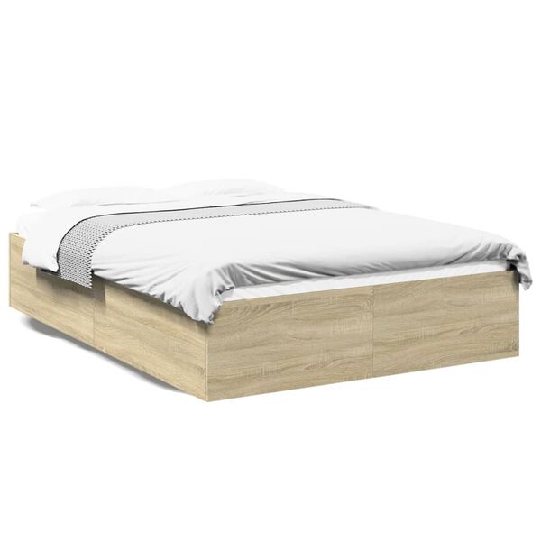 vidaXL Bed Frame without Mattress Sonoma Oak 120x190 cm Small Double