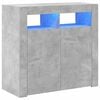 vidaXL Sideboard with LED Lights Concrete Grey 80x35x75 cm