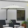 vidaXL Garden Parasol Beige and Black 248 x 248 x 148 cm