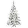 vidaXL Artificial Hinged Christmas Tree White 180 cm PVC and Steel