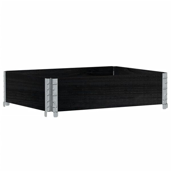 vidaXL Pallet Collar Black 80x60 cm Solid Wood Pine