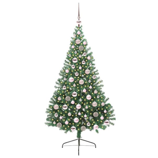 vidaXL Artificial Pre-lit Christmas Tree Green 180 cm PVC
