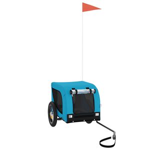 vidaXL Pet Bike Trailer Blue and Black Oxford Fabric and Iron
