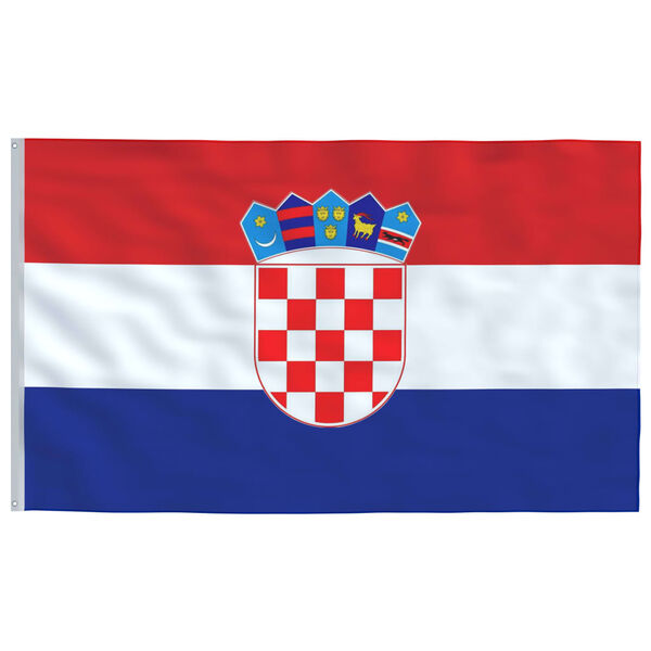 vidaXL Croatia Flag and Pole 6.23 m Aluminium