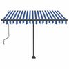 vidaXL Manual Retractable Awning with LED 350x250 cm Blue and White