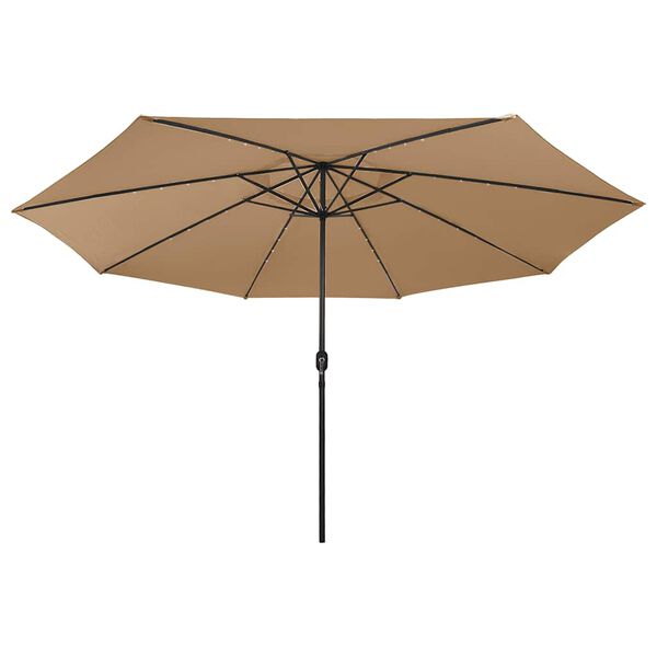 vidaXL Garden Parasol with LED Lights 400 cm Taupe