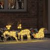 vidaXL LED Reindeers 3 pcs Warm White Fabric