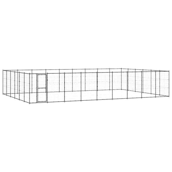 vidaXL Outdoor Dog Kennel Steel 65.34 m&sup2;