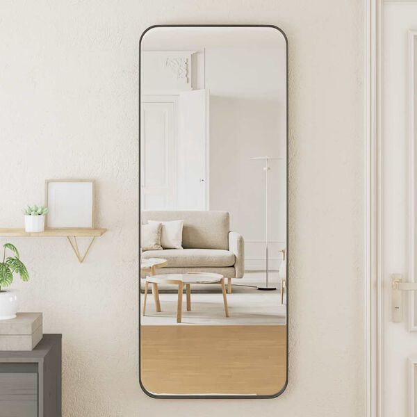 vidaXL Wall-mounted Mirror Black 40x100 cm Rectangle