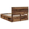 vidaXL Bed Frame with Headboard Old Wood 140 x 190 cm Solid Pine Wood