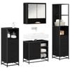 vidaXL Bathroom Furniture Set 4 pcs Black Oak Engineered Wood
