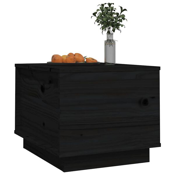 vidaXL Coffee Table Black 40x50x35 cm Solid Wood Pine