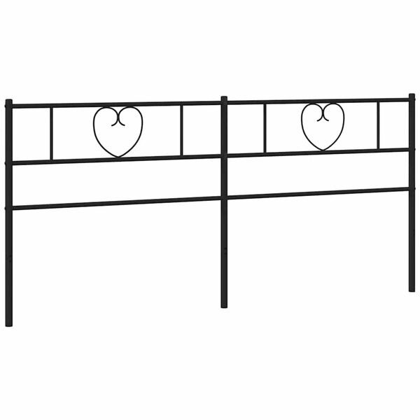 vidaXL Metal Headboard Black 180 cm