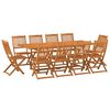 vidaXL 11 Piece Garden Dining Set 220x90x75 cm Solid Wood Acacia