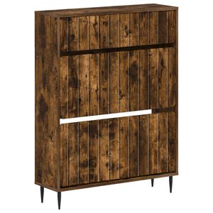 vidaXL Shoe Cabinet ZWOLLE 78 x 24 x 103 cm Engineered Wood Smoked Oak