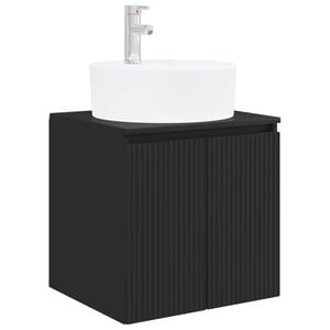 vidaXL Wall-Mounted Sink Vanity Black 49.5 x 44.5 x 65 cm