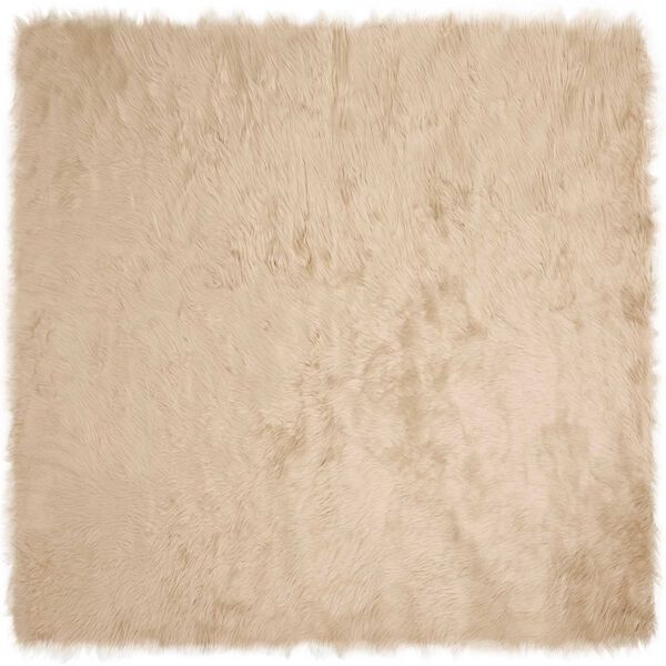 vidaXL Faux Sheepskin Rug Tafalla Beige 240 x 240 cm Polyester