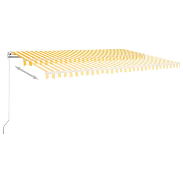 vidaXL Manual Retractable Awning with LED 500x350 cm Yellow and White