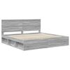 vidaXL Bed Frame Grey Sonoma 200 x 200 cm Solid Pine Wood