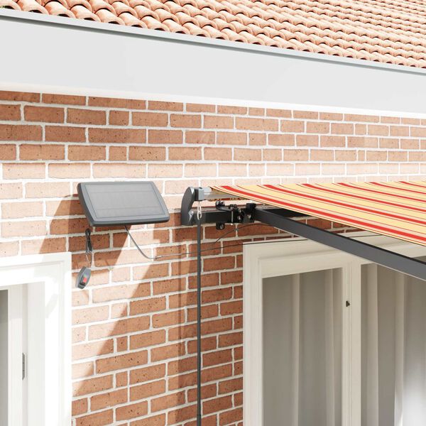 vidaXL Retractable Awning Manual Yellow and orange 350 x 250 cm Fabric