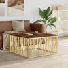 vidaXL Coffee Table Gold Stainless Steel and Solid Wood Reclaimed