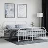 vidaXL Metal Bed Frame without Mattress with Footboard White 180x200cm
