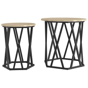 vidaXL Coffee Table 2 pcs Sonoma Oak 50 x 50 x 50 cm