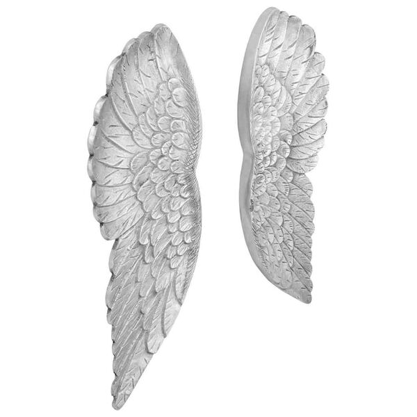 vidaXL Wings Sculpture Silver 17 x 5 x 59 cm Aluminium