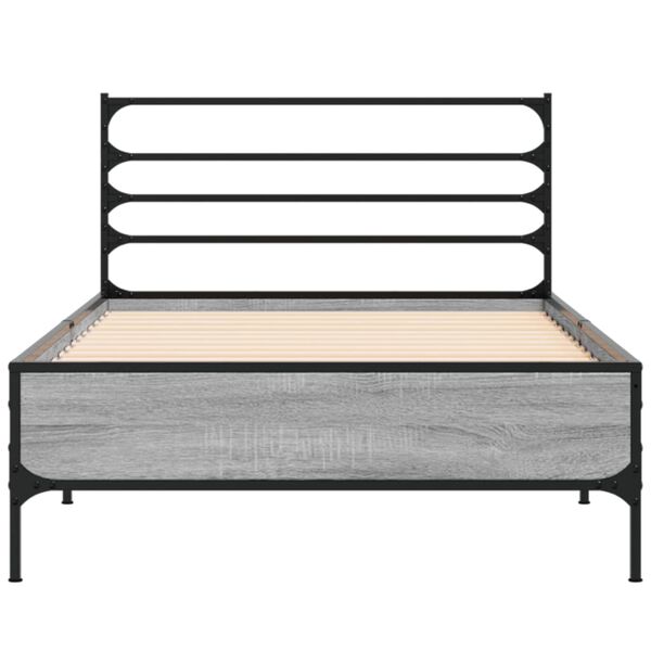 vidaXL Bed Frame without Mattress Grey Sonoma 90x200 cm