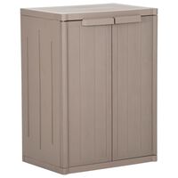 vidaXL Garden Storage Cabinet Brown 65x45x88 cm PP Wood Look