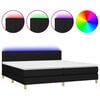 vidaXL Box Spring Bed with Mattress&LED Black 200x200cm Fabric