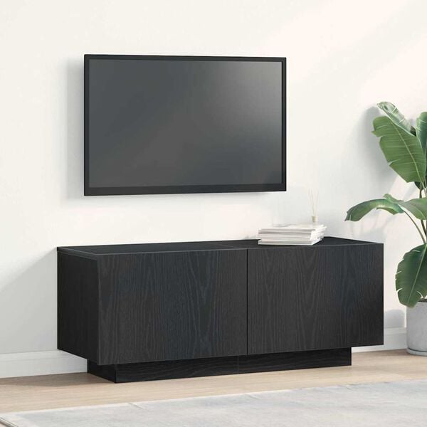 vidaXL TV Cabinet Black Oak 100 x 35 x 40 cm Engineered Wood