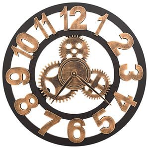 vidaXL Wall Clock Metal 58 cm Golden and Black