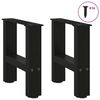 vidaXL Coffee Table Legs Black 2 pcs 30x(30-31) cm Steel