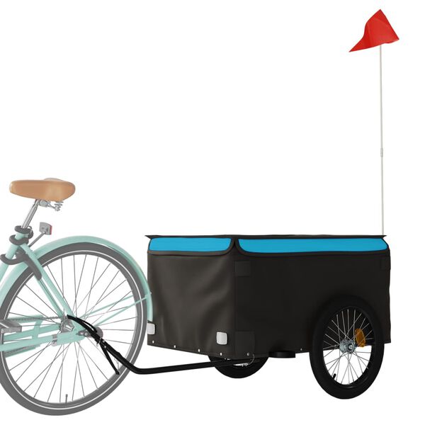 vidaXL Bike Trailer Black and Blue 45 kg Iron