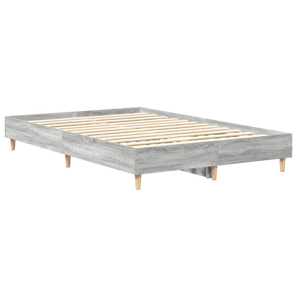 vidaXL Bed Frame Grey Sonoma 193 x 123 x 25 cm Engineered Wood