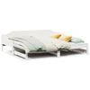 vidaXL Daybed with Trundle without Mattress White 90x190 cm Single Solid Wood