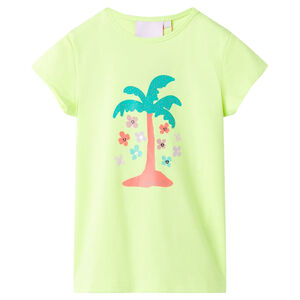 vidaXL Kids' T-shirt Fluo Yellow 116