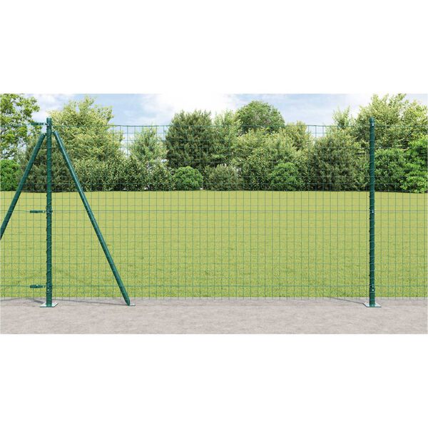 vidaXL Fence with Posts Green 1.2 x 10 m Steel