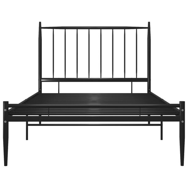 vidaXL Bed Frame without Mattress Black Metal 90x200 cm